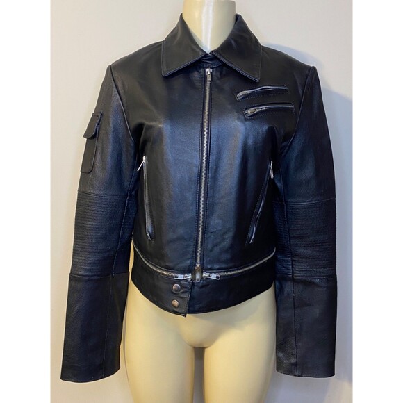 OXYHO Jackets & Blazers - OXYHO Sorento Women's Black Leather Biker Moto Grunge Motorcycle Jacket Size M